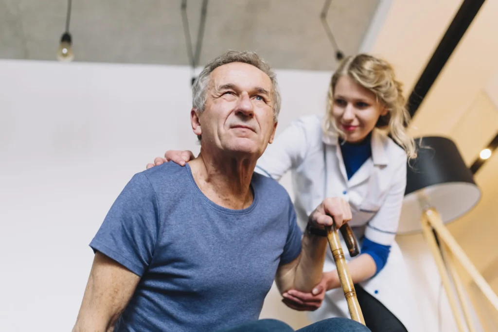 Patient in shoulder rehab consulting with physiotherapist in Ottawa