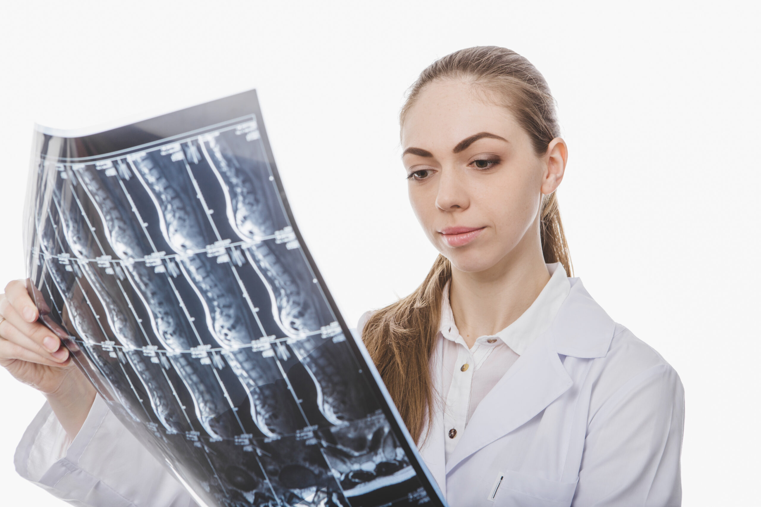 A doctor looking at xRay result